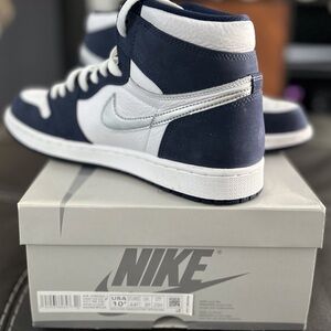 Nike Blue and White Sneakers High-Top Design Co.Op Japan